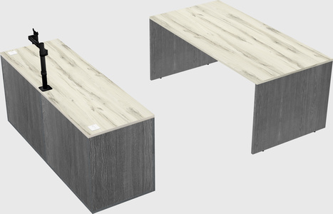 Parallel desk with credenza