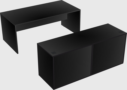 Parallel desk with credenza