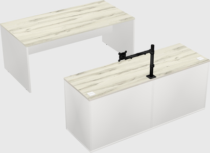 Parallel desk with credenza