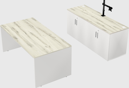 Parallel desk with credenza