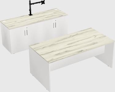 Parallel desk with credenza