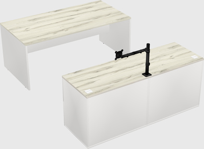 Parallel desk with credenza