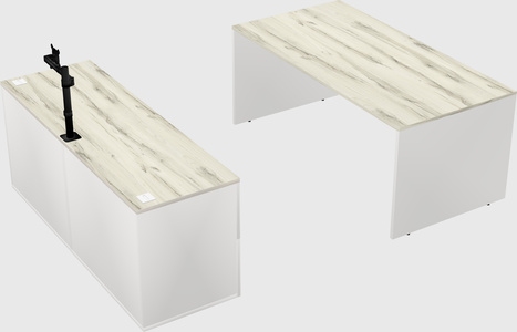 Parallel desk with credenza