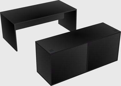 Parallel desk with credenza