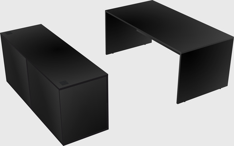 Parallel desk with credenza