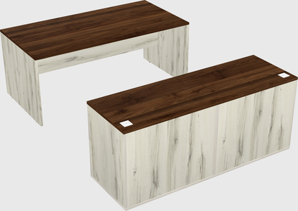 Parallel desk with credenza