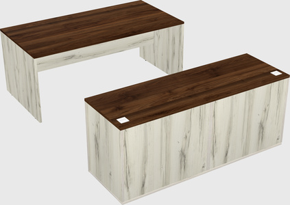 Parallel desk with credenza