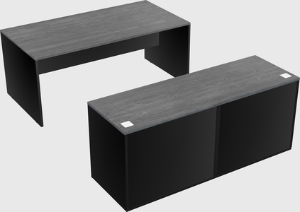 Parallel desk with credenza