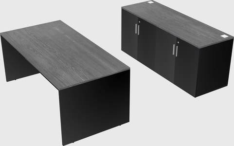 Parallel desk with credenza