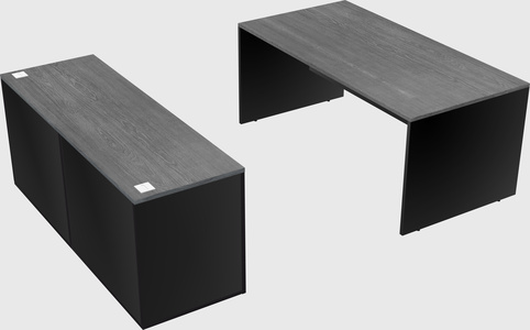 Parallel desk with credenza