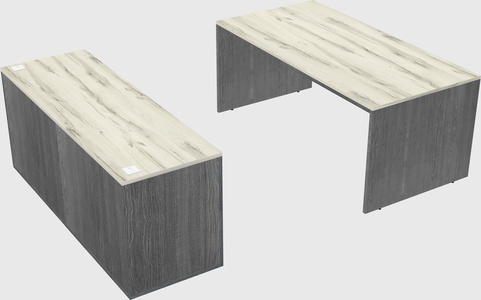 Parallel desk with credenza
