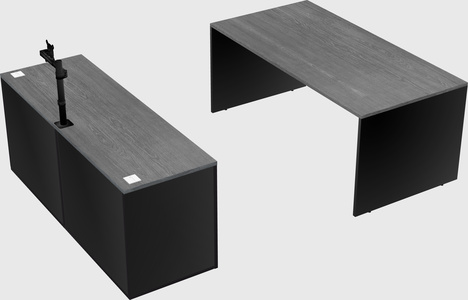 Parallel desk with credenza