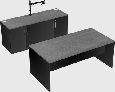 Parallel desk with credenza