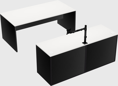 Parallel desk with credenza