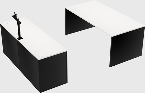 Parallel desk with credenza