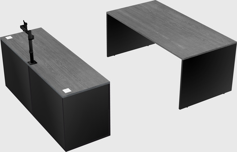 Parallel desk with credenza