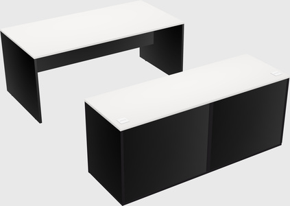 Parallel desk with credenza