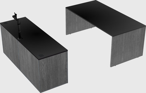Parallel desk with credenza