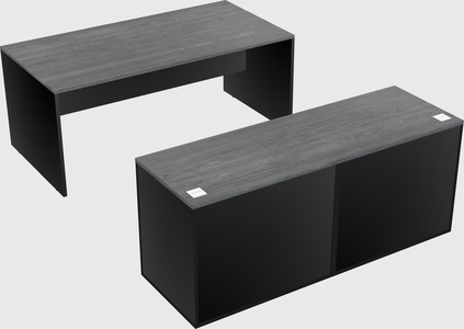 Parallel desk with credenza