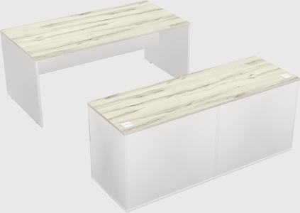 Parallel desk with credenza