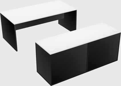Parallel desk with credenza