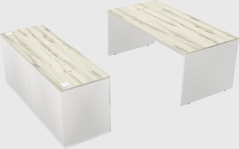 Parallel desk with credenza