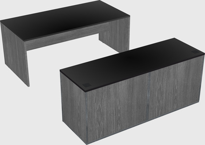 Parallel desk with credenza