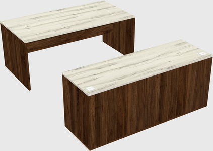 Parallel desk with credenza