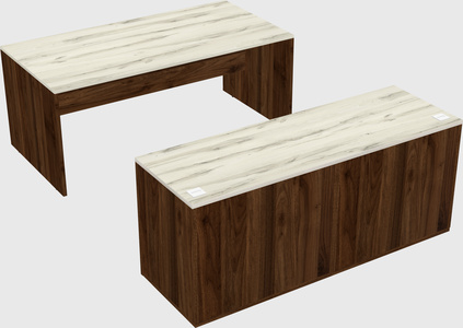 Parallel desk with credenza