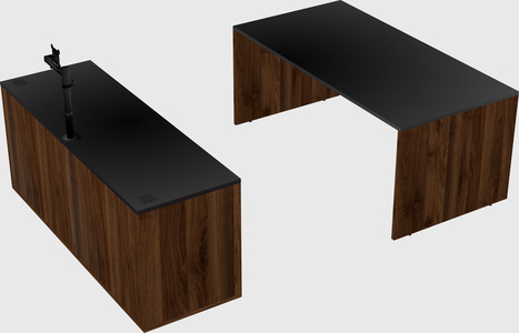 Parallel desk with credenza