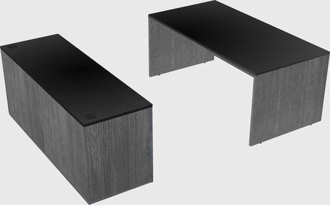 Parallel desk with credenza