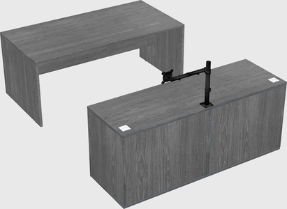Parallel desk with credenza