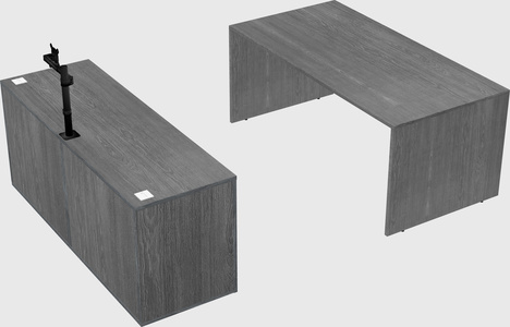 Parallel desk with credenza