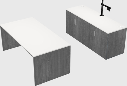 Parallel desk with credenza