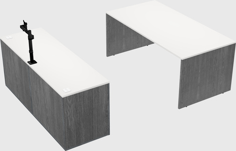Parallel desk with credenza