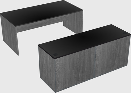 Parallel desk with credenza