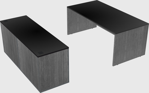 Parallel desk with credenza