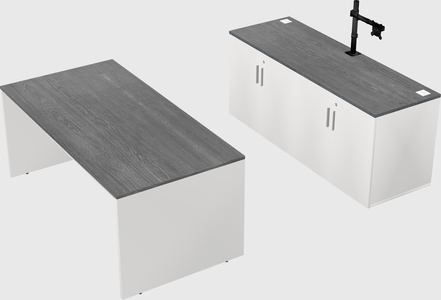 Parallel desk with credenza