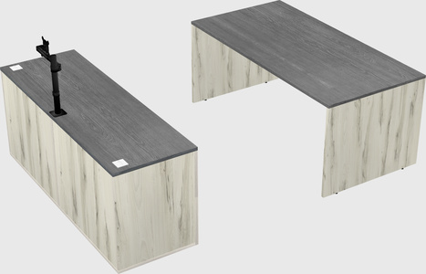 Parallel desk with credenza
