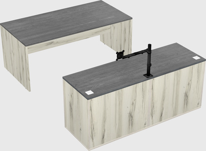 Parallel desk with credenza