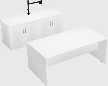 Parallel desk with credenza