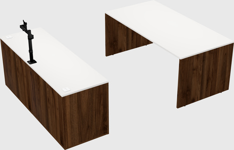 Parallel desk with credenza