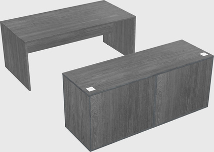 Parallel desk with credenza