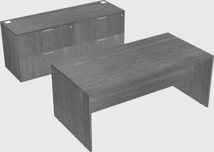 Parallel desk with credenza
