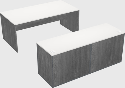 Parallel desk with credenza