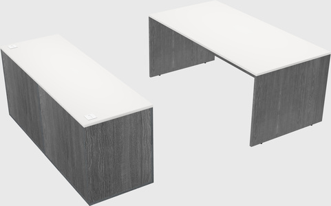 Parallel desk with credenza