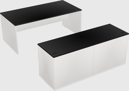 Parallel desk with credenza