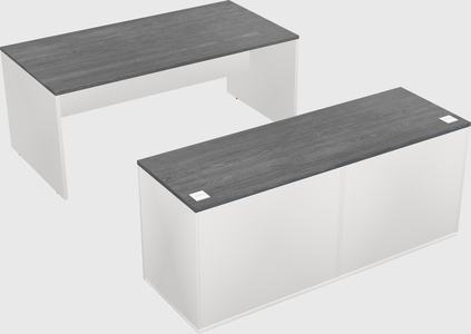 Parallel desk with credenza