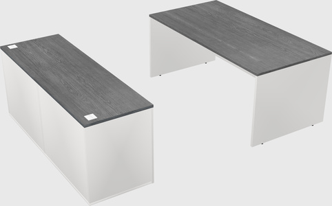 Parallel desk with credenza