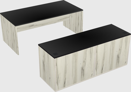 Parallel desk with credenza
